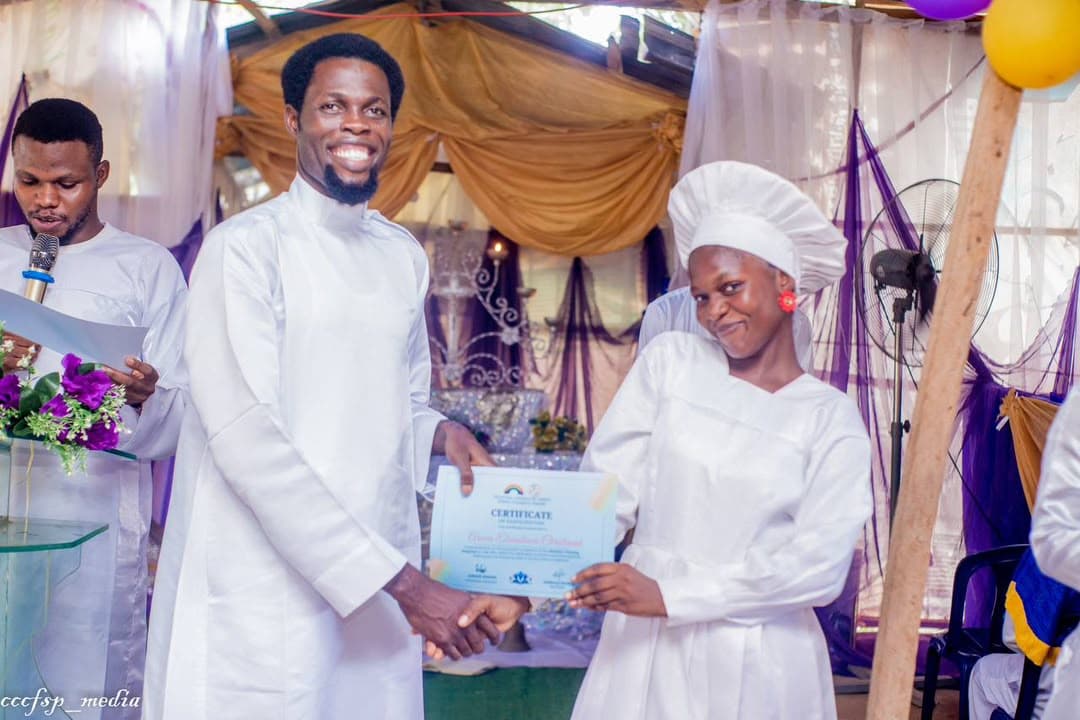 A woman celebrating her Discipleship College graduation
